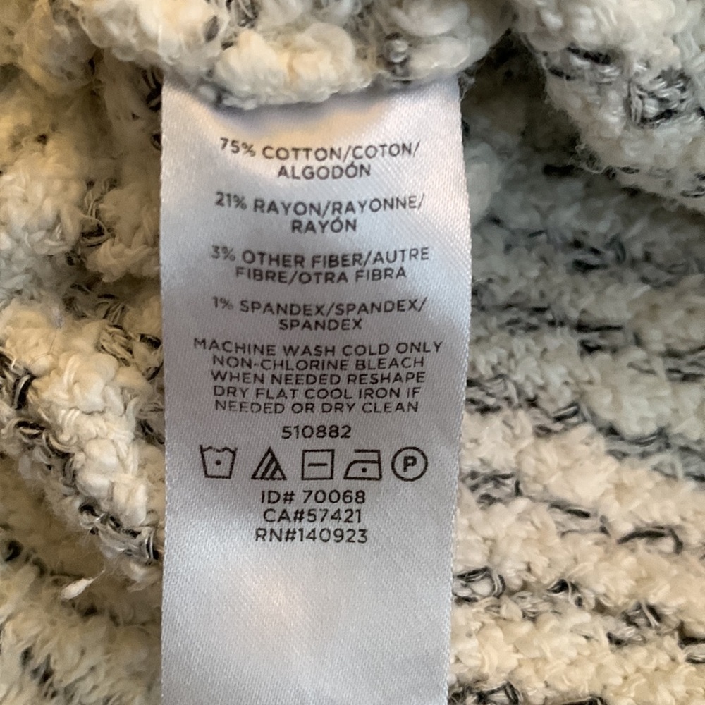 Lou & Grey for Loft cream/black cotton knit sweater. Size XS. Too small - Picture 6 of 8
